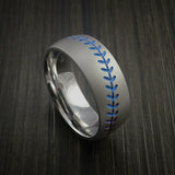 Titanium Baseball Ring with Bead Blast Finish - Baseball Rings
 - 6
