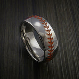 Titanium Baseball Ring with Polish Finish - Baseball Rings
 - 3