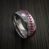 Titanium Baseball Ring with Polish Finish - Baseball Rings
 - 10