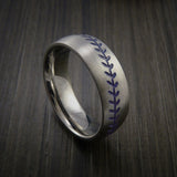 Titanium Baseball Ring with Satin Finish - Baseball Rings
 - 7