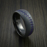 Black Zirconium Baseball Ring with Bead Blast Finish - Baseball Rings
 - 8