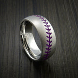 Cobalt Chrome Baseball Ring with Bead Blast Finish - Baseball Rings
 - 9