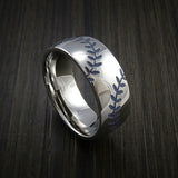 Cobalt Chrome Double Stitch Baseball Ring with Polish Finish - Baseball Rings
 - 6