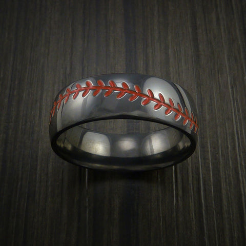 Black Zirconium Baseball Rings
