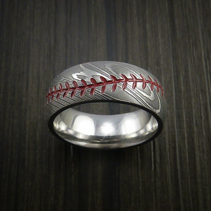 Damascus Steel Baseball Rings