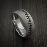 Titanium Baseball Ring with Bead Blast Finish - Baseball Rings