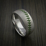 Titanium Baseball Ring with Bead Blast Finish - Baseball Rings
 - 5