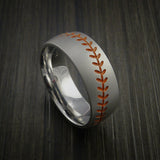 Titanium Baseball Ring with Bead Blast Finish - Baseball Rings
 - 3