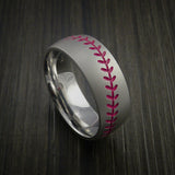 Titanium Baseball Ring with Bead Blast Finish - Baseball Rings
 - 10