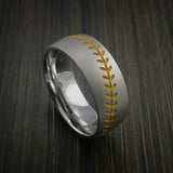 Titanium Baseball Ring with Bead Blast Finish - Baseball Rings
 - 4