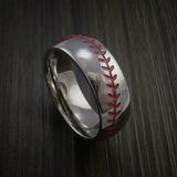 Titanium Baseball Ring with Polish Finish - Baseball Rings
 - 2