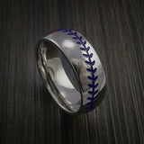 Titanium Baseball Ring with Polish Finish - Baseball Rings
 - 8