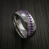 Titanium Baseball Ring with Polish Finish - Baseball Rings
 - 9