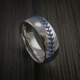 Titanium Baseball Ring with Polish Finish - Baseball Rings
 - 6
