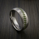 Titanium Baseball Ring with Satin Finish - Baseball Rings
 - 5