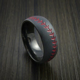Black Zirconium Baseball Ring with Bead Blast Finish - Baseball Rings
 - 2