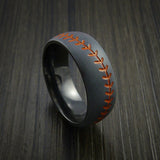 Black Zirconium Baseball Ring with Bead Blast Finish - Baseball Rings
 - 3