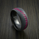 Black Zirconium Baseball Ring with Bead Blast Finish - Baseball Rings
 - 10