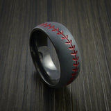 Black Zirconium Baseball Ring with Bead Blast Finish - Baseball Rings
 - 1