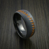 Black Zirconium Baseball Ring with Bead Blast Finish - Baseball Rings
 - 4