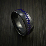 Black Zirconium Baseball Ring with Polish Finish - Baseball Rings
 - 8