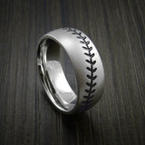 Cobalt Chrome Baseball Ring with Bead Blast Finish - Baseball Rings
 - 11