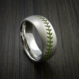 Cobalt Chrome Baseball Ring with Bead Blast Finish - Baseball Rings
 - 5
