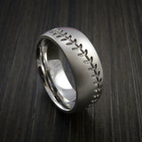 Titanium Baseball Ring with Bead Blast Finish - Baseball Rings
 - 13