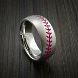 Cobalt Chrome Baseball Ring with Bead Blast Finish - Baseball Rings
 - 10
