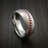Cobalt Chrome Baseball Ring with Bead Blast Finish - Baseball Rings
