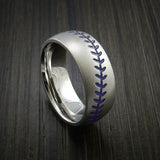 Cobalt Chrome Baseball Ring with Bead Blast Finish - Baseball Rings
 - 7