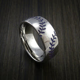 Cobalt Chrome Double Stitch Baseball Ring with Polish Finish - Baseball Rings
 - 7