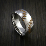 Cobalt Chrome Double Stitch Baseball Ring with Polish Finish - Baseball Rings
 - 4