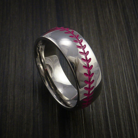 Cobalt Chrome Baseball Ring with Polish Finish - Baseball Rings
 - 10