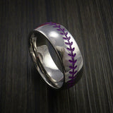 Cobalt Chrome Baseball Ring with Polish Finish - Baseball Rings
 - 9