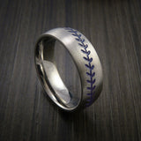 Cobalt Chrome Baseball Ring with Satin Finish - Baseball Rings
 - 7