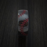 Black Zirconium Double Stitch Baseball Ring with Polish Finish - Baseball Rings
 - 3