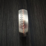 14k White Gold and Rose Gold Baseball Ring Custom Made Band - Baseball Rings
 - 3