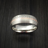 14k White Gold and Rose Gold Baseball Ring Custom Made Band - Baseball Rings
 - 2