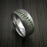Damascus Steel Baseball Ring with Polish Finish - Baseball Rings
 - 5