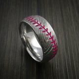 Damascus Steel Baseball Ring with Polish Finish - Baseball Rings
 - 10