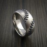Cobalt Chrome Double Stitch Baseball Ring with Bead Blast Finish - Baseball Rings
 - 11